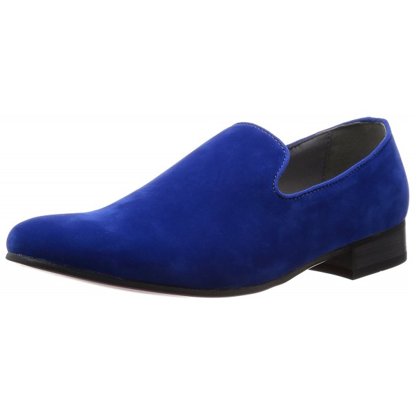 Men's Suede Feel Plain-Toe Opera Shoes - Blue - CG11S35ZTQV