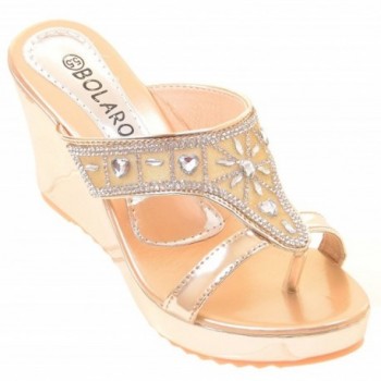 Metallic Crystal Sandal Womens Gold 9