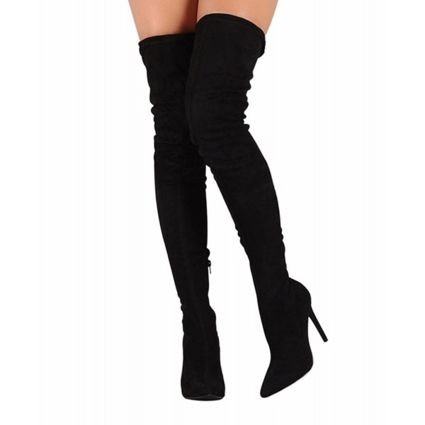 pointed thigh high boots