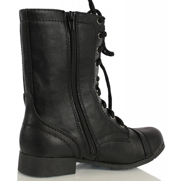 womens combat military lace up boots black