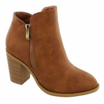 Top Moda Womens Stacked Booties