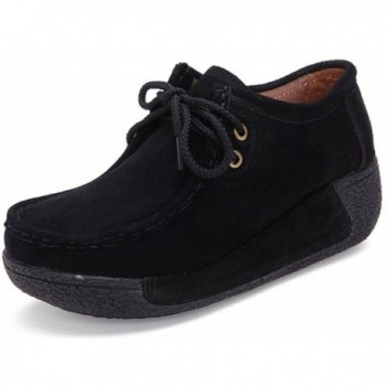 DADAWEN Leather Comfort Platform Sneakers