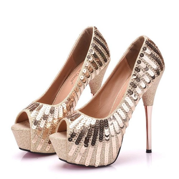 Women Pumps Bling Paillette PlatformShoes