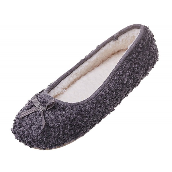 MIXIN Womens Ballerina Velveteen Slippers