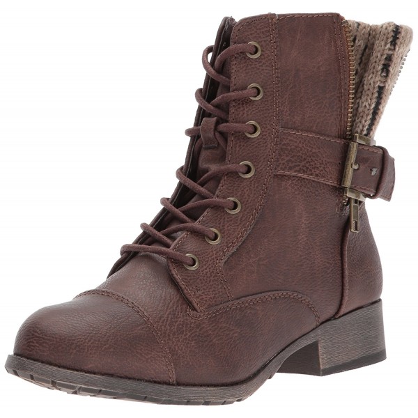 Jellypop Womens Combat Brown Distress