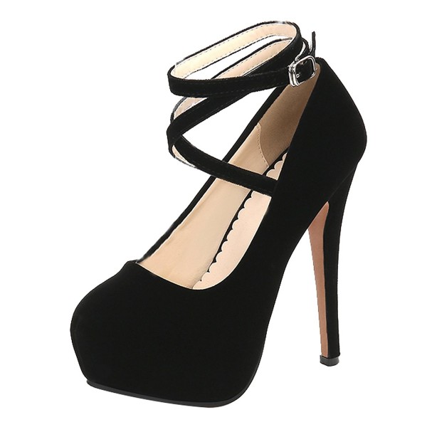 CAMSSOO Pointed Strappy Platform Stiletto