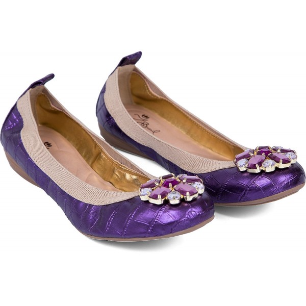 Women's Ballet Flat Shoes Round Toe With jewlery Rhinestone Accent ...