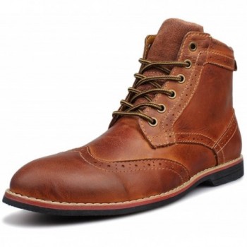 Kunsto Leather Classic Brogue Boots