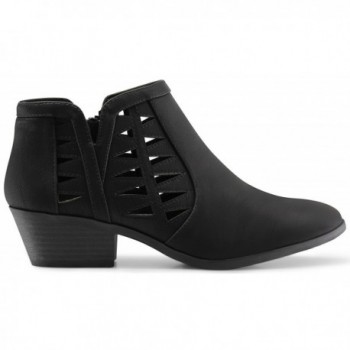 MARCOREPUBLIC Womens Perforated Stacked Booties
