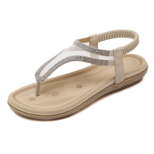 Zicac Elastic Sandals Flip Flops Apricot