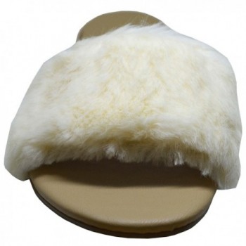 Bamboo Interest 14M Womens Furry Slides