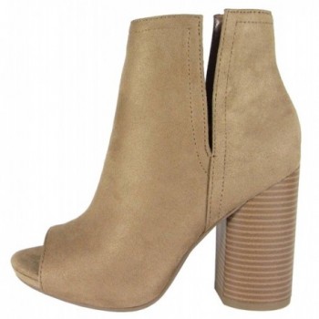 Delicious Womens Chunky Stacked Bootie