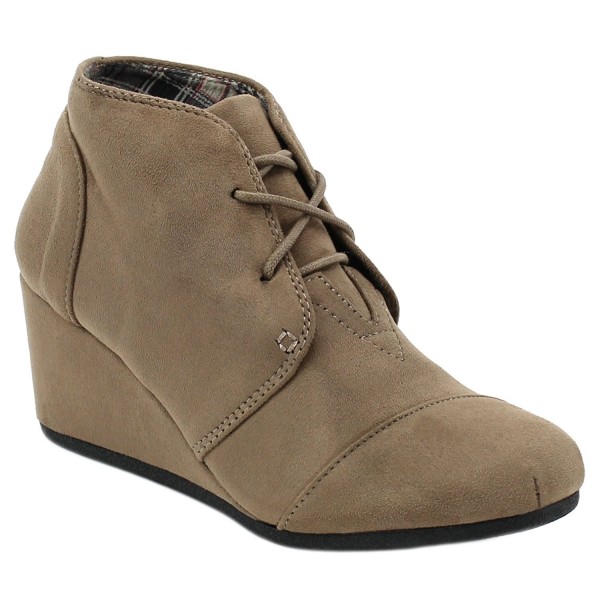 Womens Round Wedge Heels Booties