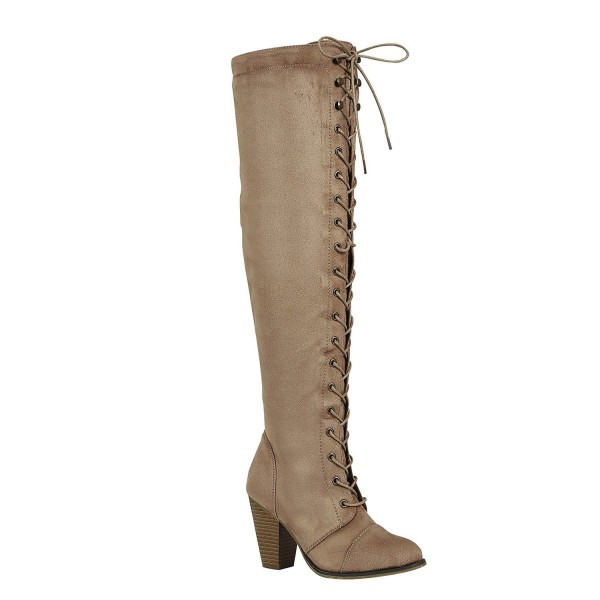 Camila-48 Lady Boots Blk - Taupe Suede - C0185CH3LAM