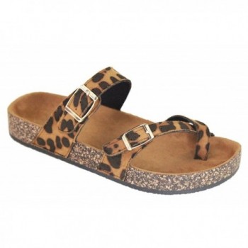 MVE Shoes Strappy Flip Flop Sandals Leopard