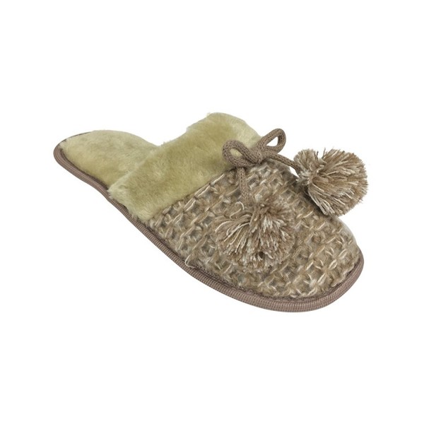 Womens Memory Slippers Insole Pom Pom