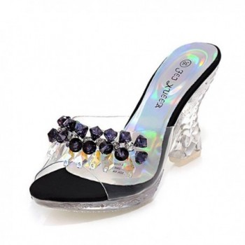 Platform Crystal Sandals Sparkling Diamonds