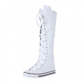 Sneaker Boots White Canvas 8 5