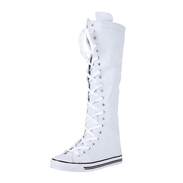 Sneaker Boots White Canvas 8 5