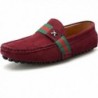 Rismart Stylish NATO Stripe Moccasins Burgundy