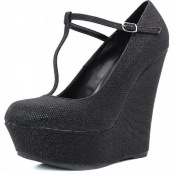 Platform MaryJane Black Metallic Breckelles