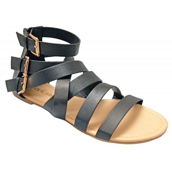 Leather Gladiator Sandal Strappy Flats Sandals