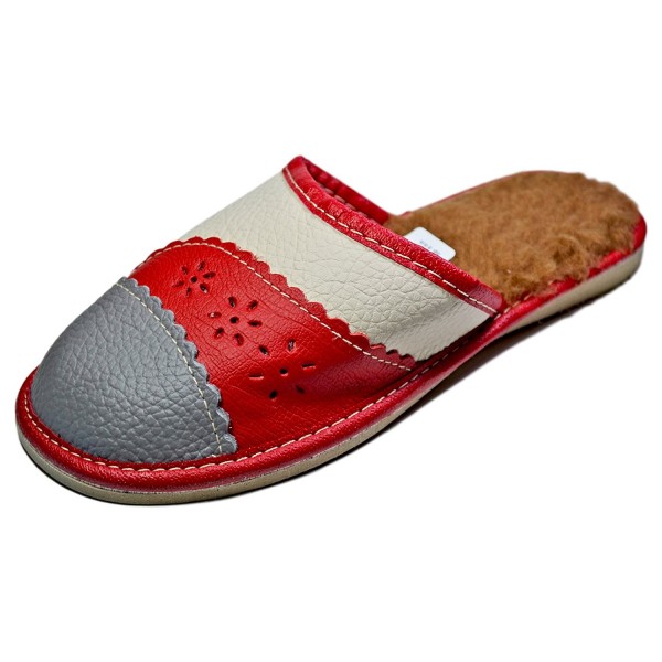 Reindeer Leather Womens Winter Slippers