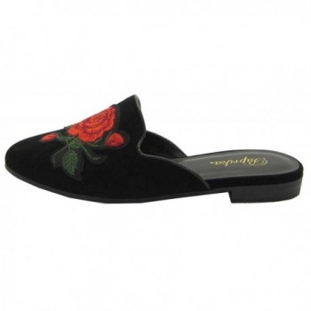Paprika Womens Embroidered Floral Slipper