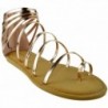 Bamboo Womens Strappy Metallic Gladiator