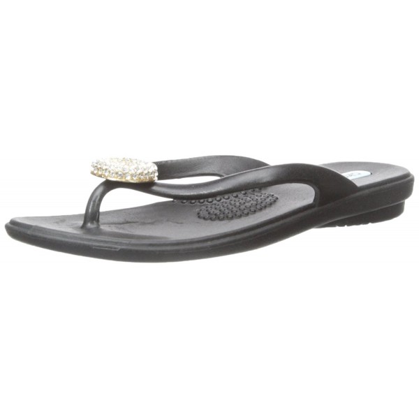 Womens Lucky Crystal Sandals Licorice