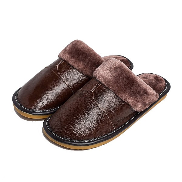 Winter fuzzy Indoor Leather Slipper