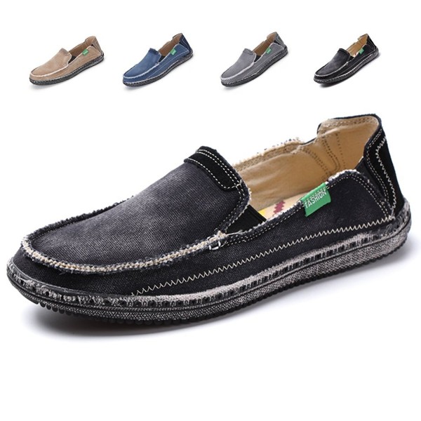 canvas slip on boat shoes