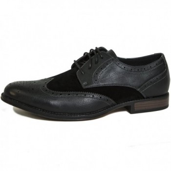 Men's Zurich Wing Tip Oxfords Two-tone Brogue Medallion - Black ...