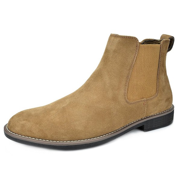 Men's Chelsea Boots Suede Leather Chukka Ankle Boots - 02yellow ...