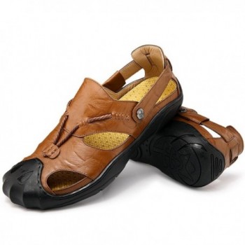 Qiucdzi Leather Sandals Breathable Fisherman