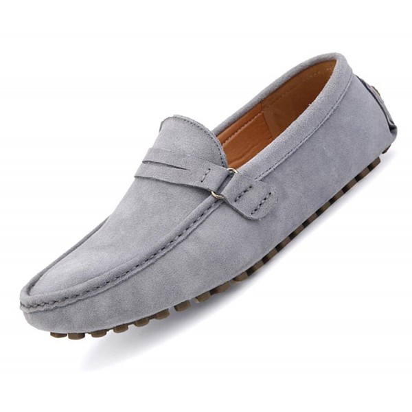 grey slip on loafers