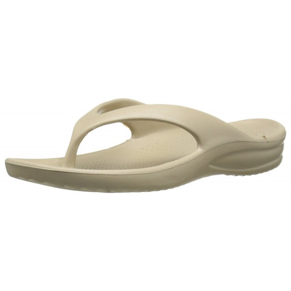 ladies tan flip flops