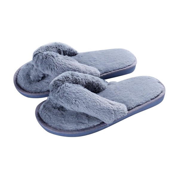 fashion plush flip-flops soft home indoor spa bedroom slippers shoes for  womens - gray - ct188cky9at