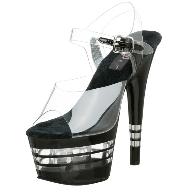 Pleaser Womens Adore 708LN Clear Black